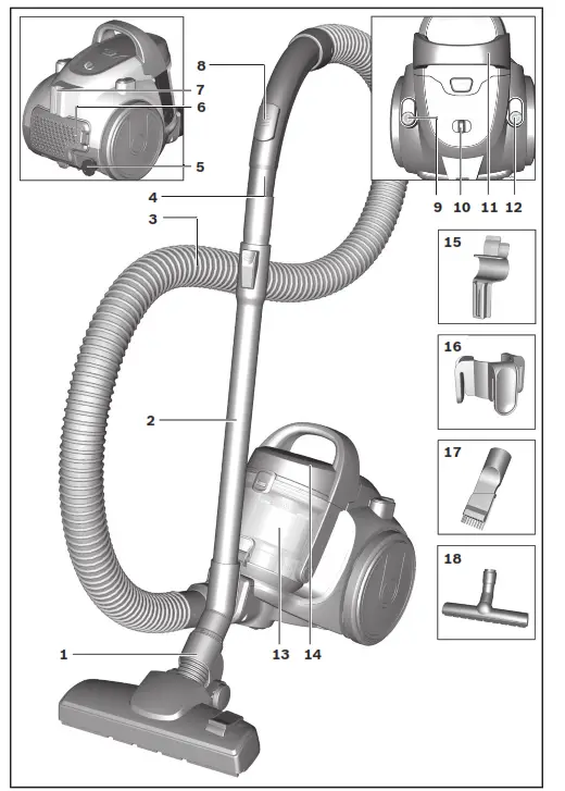 BOSCH BGS05 Bagless Vacuum Cleaner
