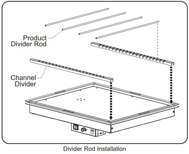 Hatco GRS-18-B Glo-Ray 18 Wide x 7 3 4 Deep Stainless Steel Instruction Manual - Divider Rod Installation