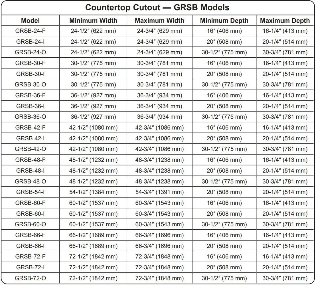 Hatco GRS-18-B Glo-Ray 18 Wide x 7 3 4 Deep Stainless Steel Instruction Manual - INSTALLATION