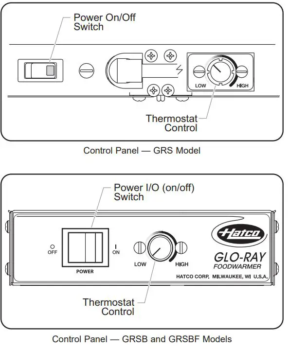 Hatco GRS-18-B Glo-Ray 18 Wide x 7 3 4 Deep Stainless Steel Instruction Manual - OPERATION