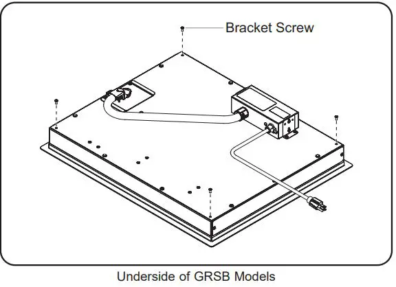 Hatco GRS-18-B Glo-Ray 18 Wide x 7 3 4 Deep Stainless Steel Instruction Manual - Underside of GRSB Models