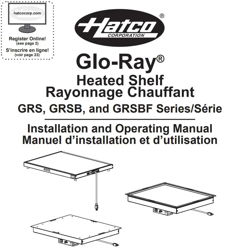Hatco GRS-18-B Glo-Ray 18 Wide x 7 3 4 Deep Stainless Steel Instruction Manual