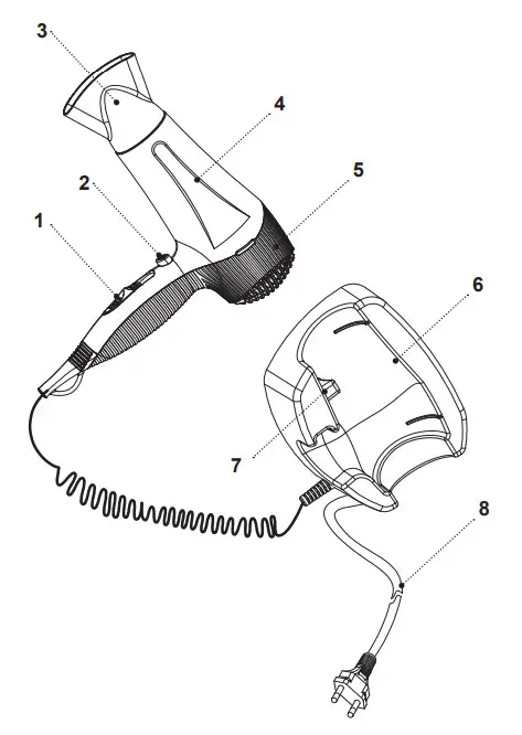 BRAYER BR3021BK Hair Dryer - Discription