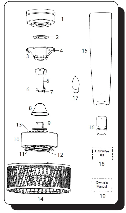 Mancino 51591 52 Inch Indoor Ceiling Fan fig 1
