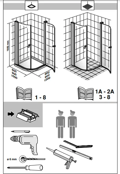 Gustavsberg-Skandic-KR-90-90-90-cm-Screen-Quarter-Circle-Shower-1