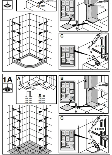 Gustavsberg-Skandic-KR-90-90-90-cm-Screen-Quarter-Circle-Shower-3