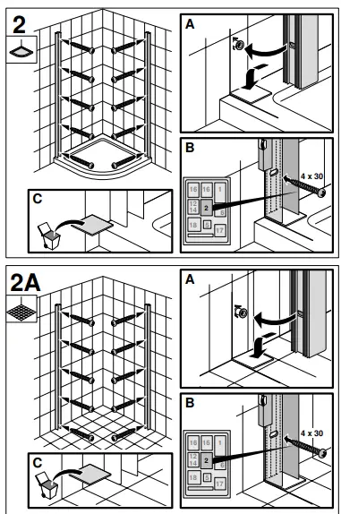 Gustavsberg-Skandic-KR-90-90-90-cm-Screen-Quarter-Circle-Shower-4