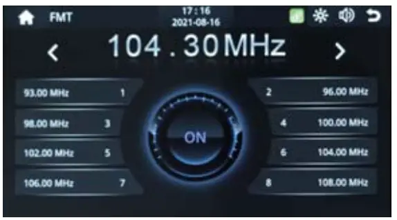 Hieha 7 Inches Touchscreen Multimedia Player - Radio Menu