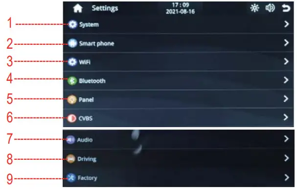 Hieha 7 Inches Touchscreen Multimedia Player - Setting Overview