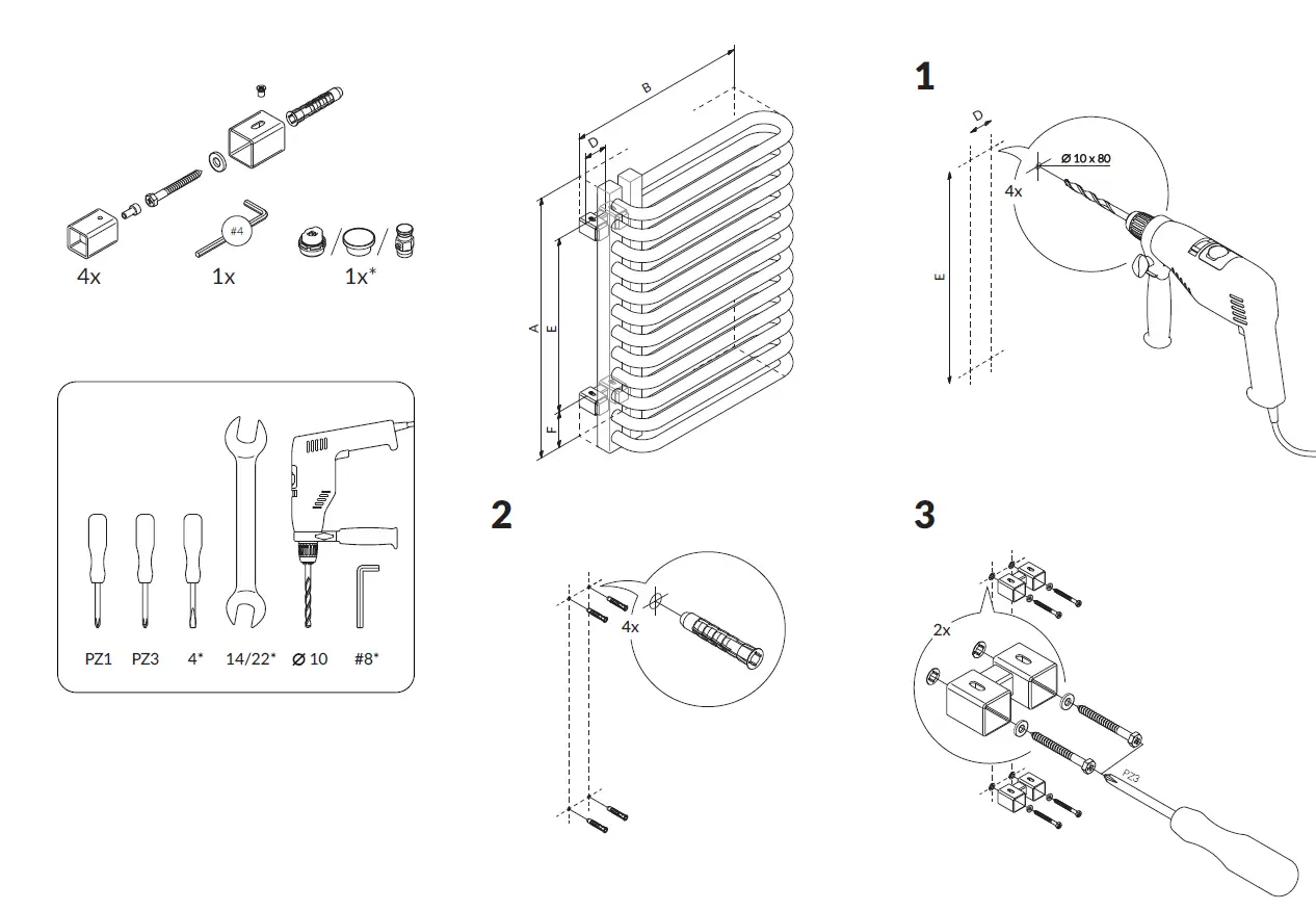 TERMA-WGWAS065050-Warp-S-Towel-Rail-User-Manual-fig-1