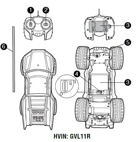 HOT WHeeLs GVL11-22A5R Rev-Up and Race Battery Operated Car-1