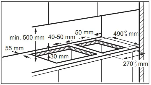 Installation of more than one hob