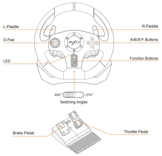 PXN V900 Gaming Steering Racing Wheel - fig 2