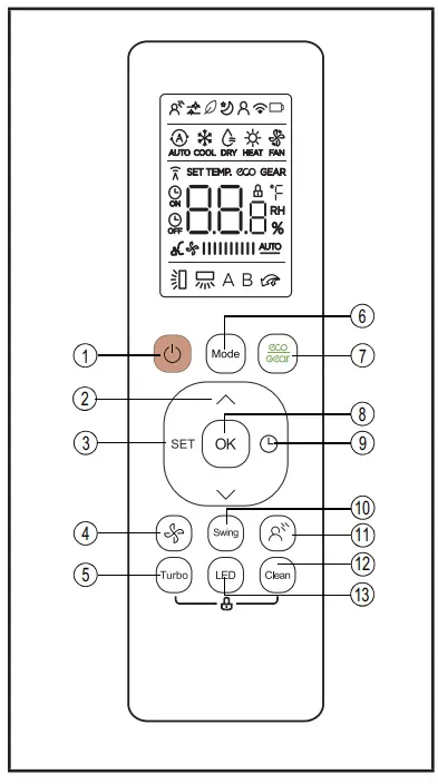 LENNOX 22U52 Mini-Split Systems Wireless Indoor Unit Controller - fig 1