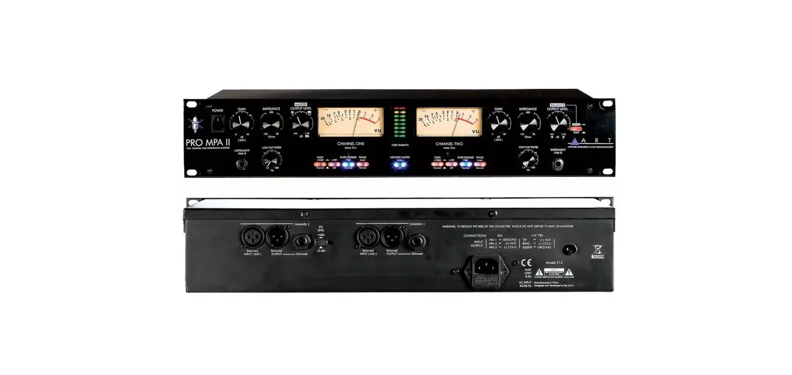 Art Pro Audio Pro Mpa Ii Two Channel Tube Microphone Amplifier Instruction Manual