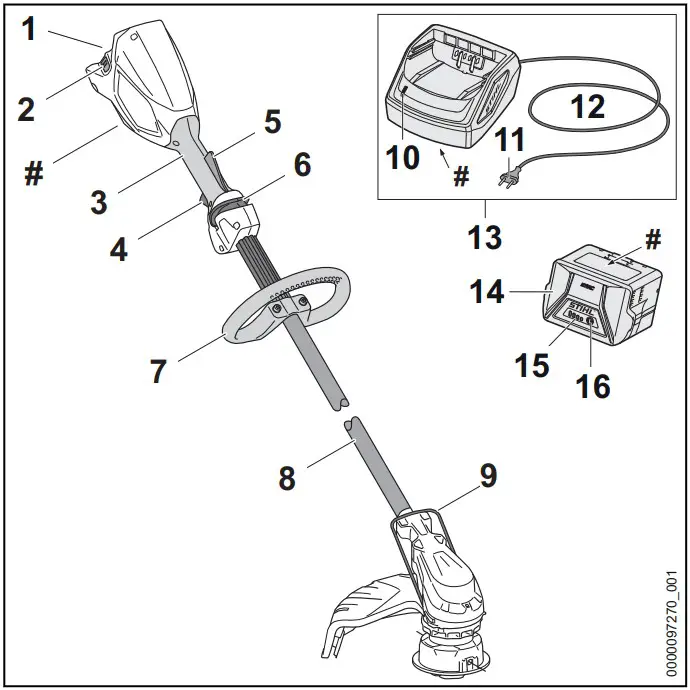 STIHL FSA 60 R Battery Line Trimmer - FIGURE 1