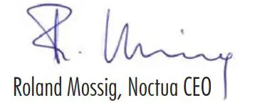 Roland Mossig, Noctua CEO sign