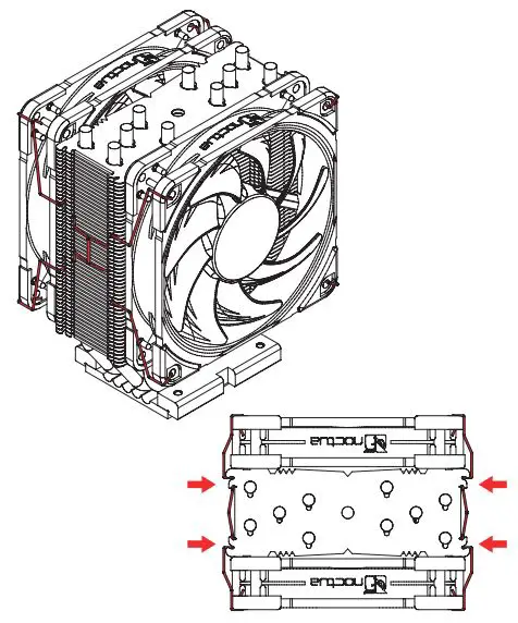 noctua NH-U12S DX-4677 CPU Cooler - Installing the fans Figure 3