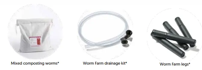 Worm Farm components