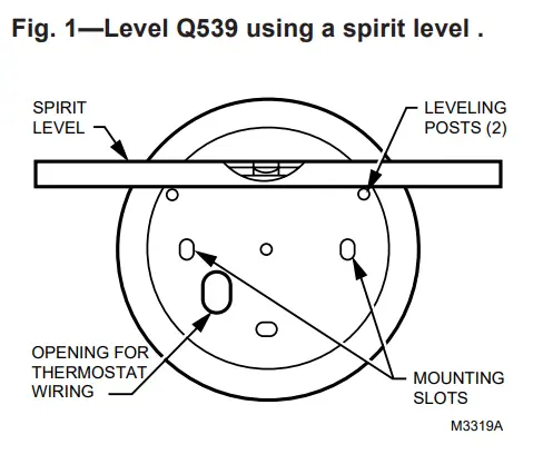 Honeywell Q539A Home Bldg Center Rnd Thermostat Subbase-