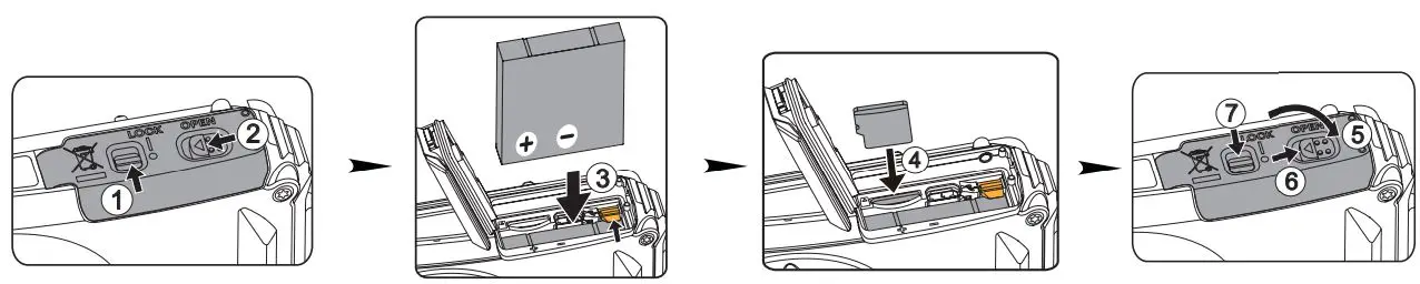 KODAK PIXPRO WPZ2 Digital Camera User Guide - Inserting the Battery & Micro SD Card