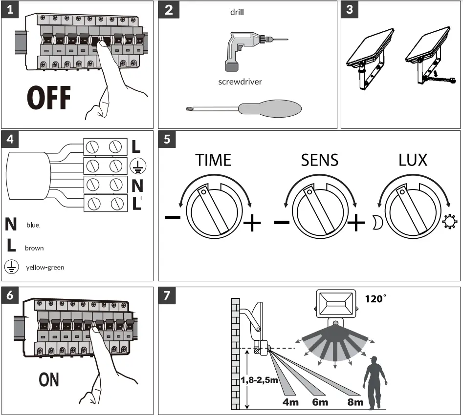 Adviti AD-NL-6252BLR4 FARO D LED Floodlight with Motion Sensor - fig 1