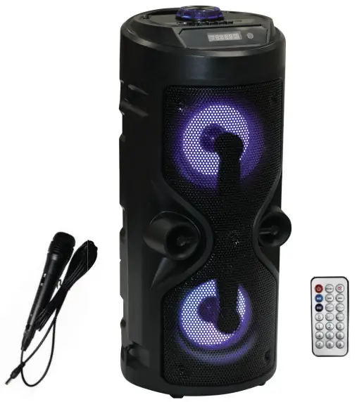 AXESS PABT6018 Double 4” LED Bluetooth Speaker