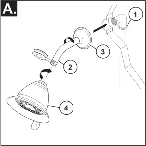 DELTA 17 Series - Shower Head and Tub Spout Installation - A
