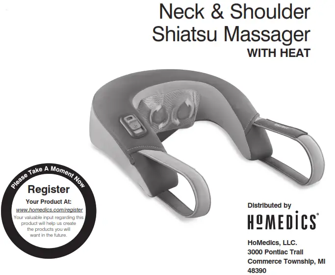Homedics NMS-230-THP Neck and Shoulder Shiatsu Massager with Heat Instruction - Shiatsu Massager