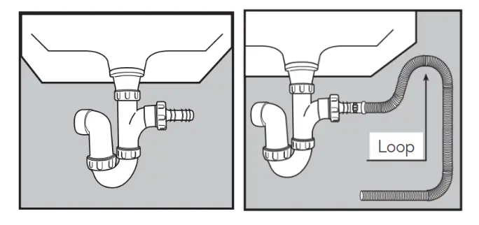 Drain hose connection
