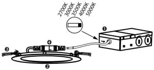 Maxxima B0934VNMTX 6 Inch Round 5CCT Slim LED Flat Panel - parts