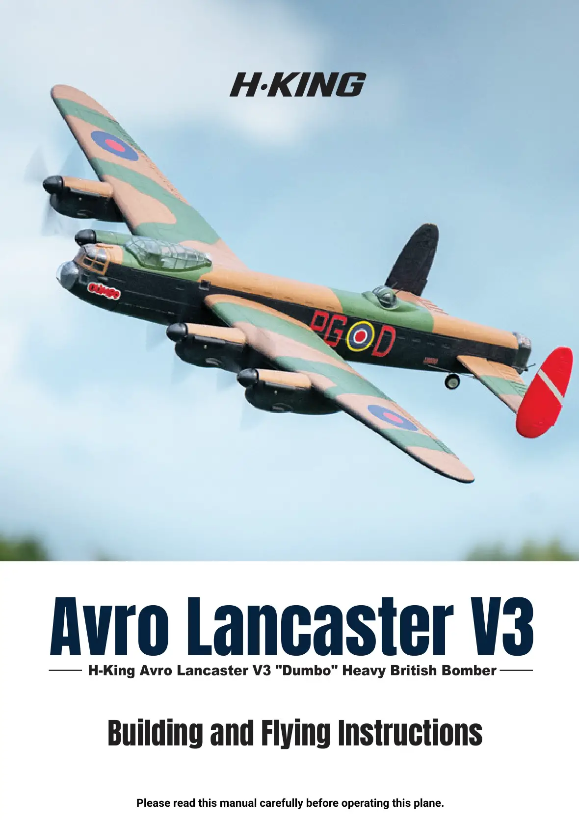 H-KING Avro Lancaster V3 Avro Lancaster V3 Dumbo Heavy British Bomber Instructions