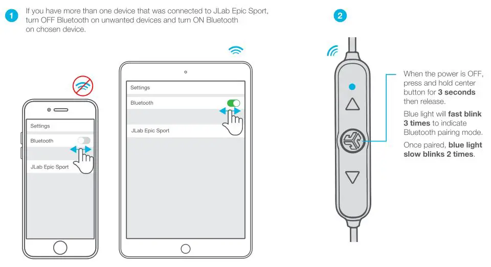 jlab audio Epic Sport Bluetooth Earbuds - Bt connect to an unwanted device