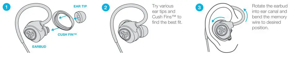 jlab audio Epic Sport Bluetooth Earbuds - Fitting
