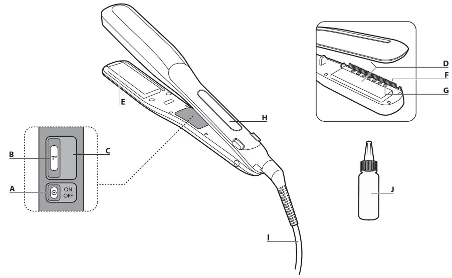 Rowenta LP7100G1 Steampod Hair Treatment System and Straightener - DESCRIPTION