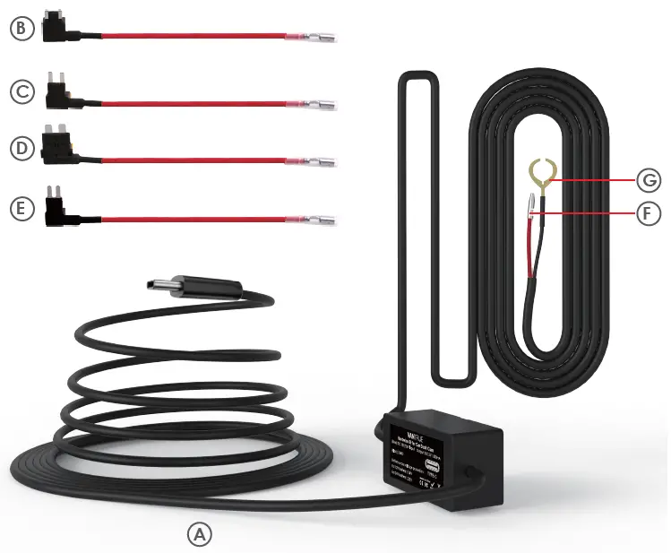 Vantrue-11.5ft-Type-C-USB-12V-24V-to-5V=Das- Cam-Hardwir-eKit-with-Mini-fig-1