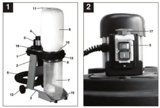 XPOtool 61970 Dust Extractor - illustrations