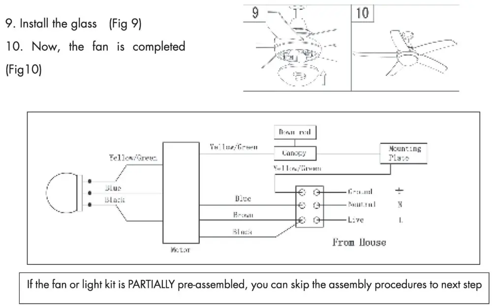QAZQA 92648 Cool Fan 52 with Remote Control - Installation Of the Ceiling Fan 3
