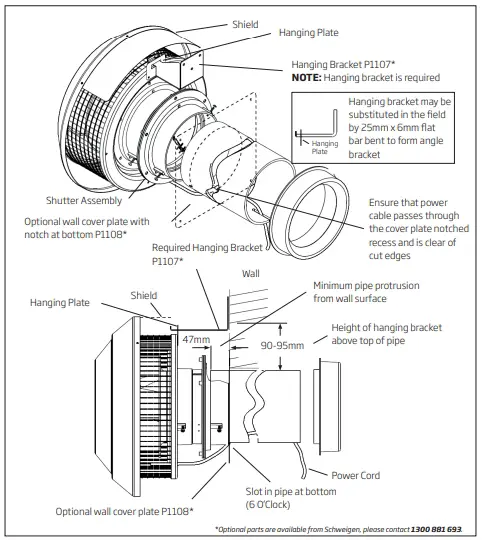 Backdraft shutter wall mount