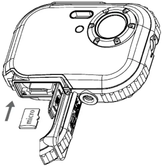 GoGEN MAXI NEMO water-resistant digital camera - Installing Memory Card