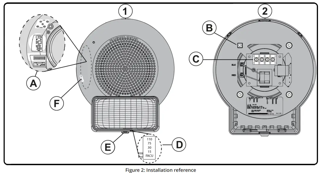 simplex S49SVC Ceiling Mount Addressable Speaker - fig