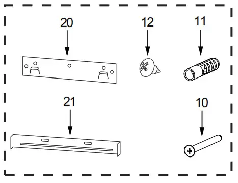 kleenmaid RHSC61 60cm Wall Mounted Canopy Rangehood- Componants 2