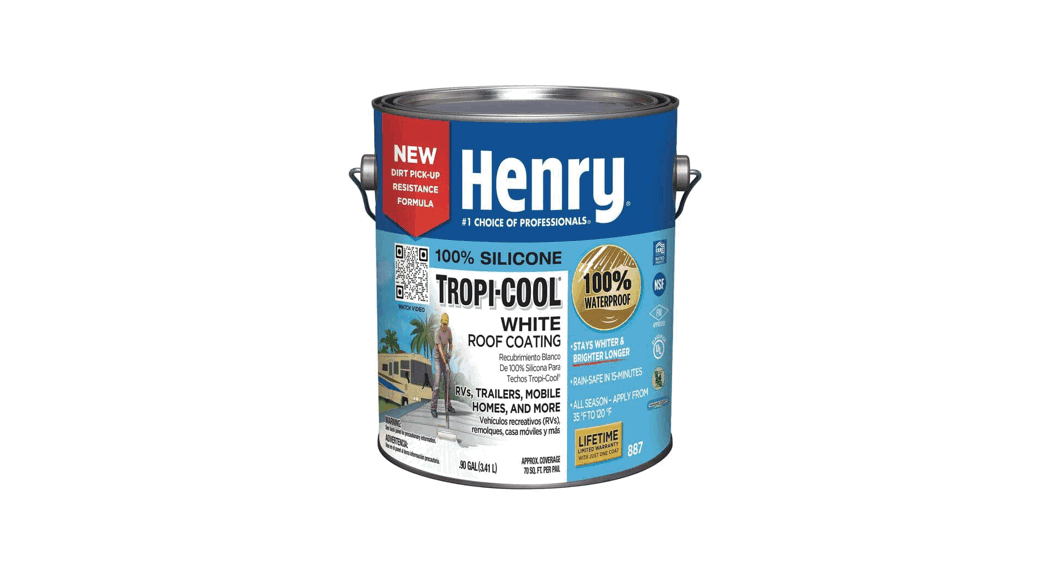 Henry He887hs142 Tropi Cool 100 Percent Silicone Roof Coating Instructions