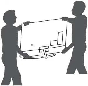 Transporting the TV by hand