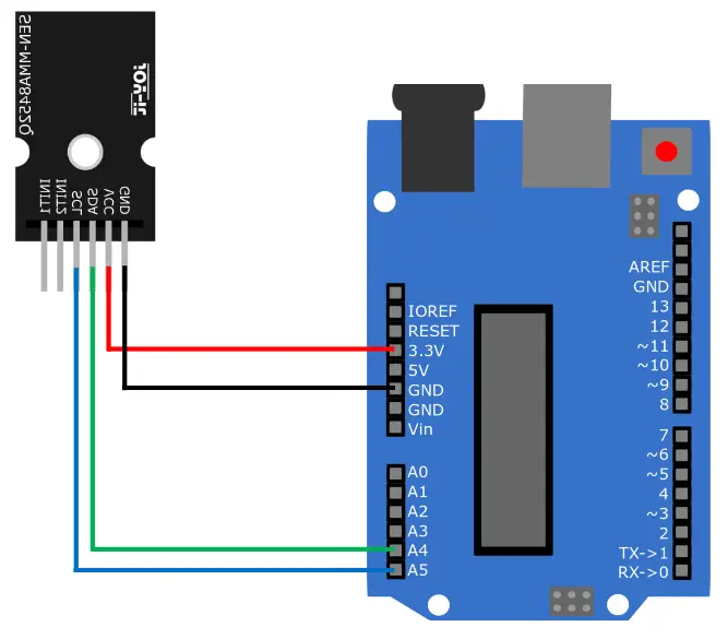 Joy-IT SEN-MMA5482Q 3 Axsis Digital Acceleration Sensor Module - COMMISSIONING WITH THE ARDUINO
