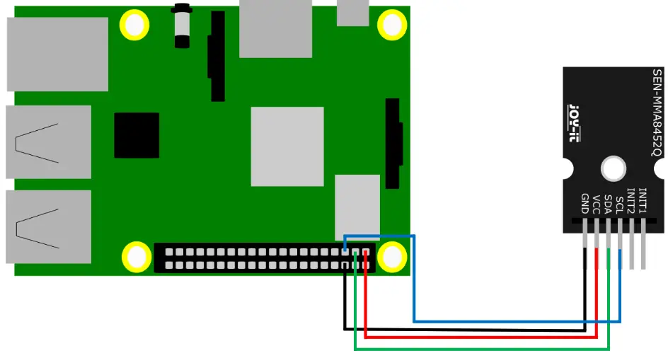 Joy-IT SEN-MMA5482Q 3 Axsis Digital Acceleration Sensor Module - COMMISSIONING WITH THE RASPBERRY PI