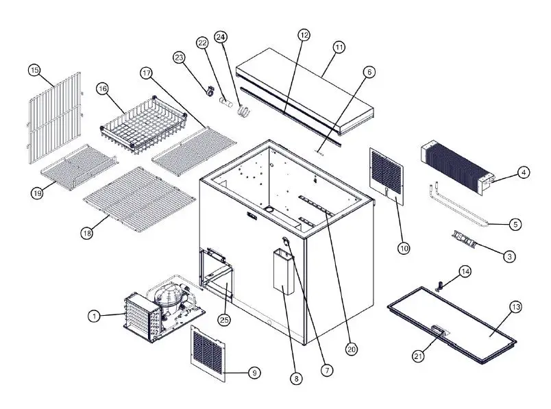 Perlick BC72 Flat Top Bottle Cooler fig 16