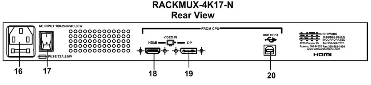 NTI RACKMUX 4K17 N RACKMUX Series Rackmount Drawer with 4K Video LCD Monitor - KEYBOARD 1