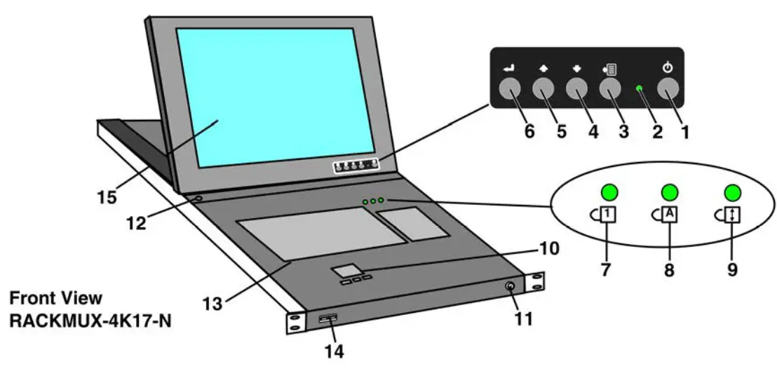 NTI RACKMUX 4K17 N RACKMUX Series Rackmount Drawer with 4K Video LCD Monitor - KEYBOARD