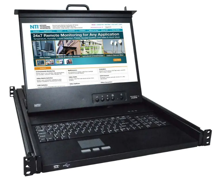 NTI RACKMUX 4K17 N RACKMUX Series Rackmount Drawer with 4K Video LCD Monitor